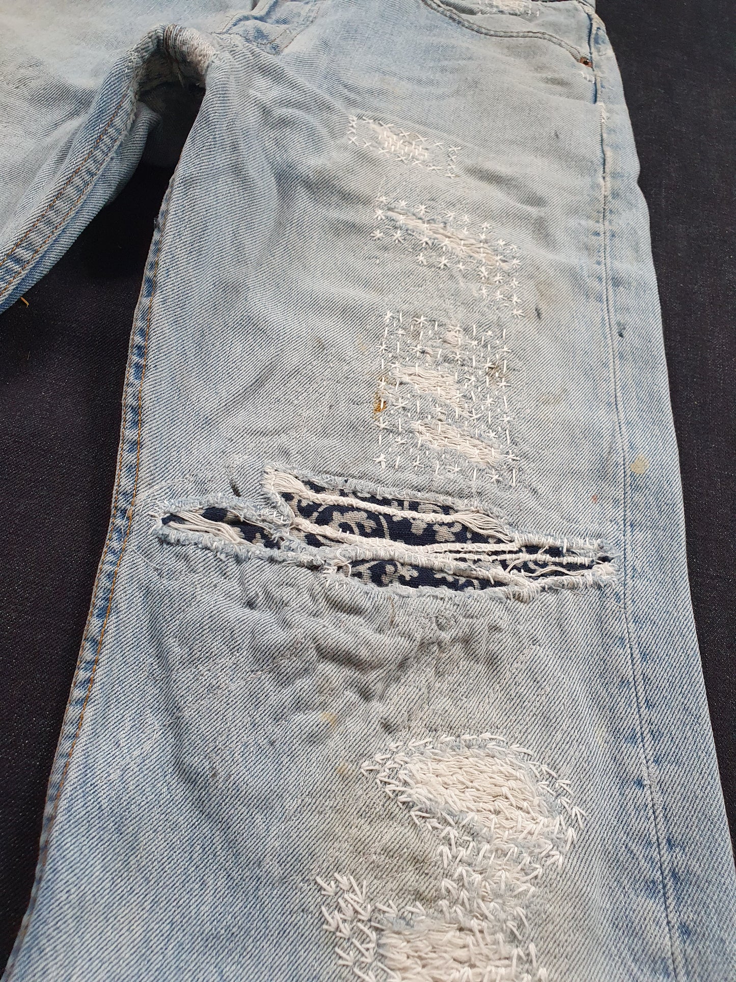 1995 501 Levi's sashiko and boro repaired (unisexe)