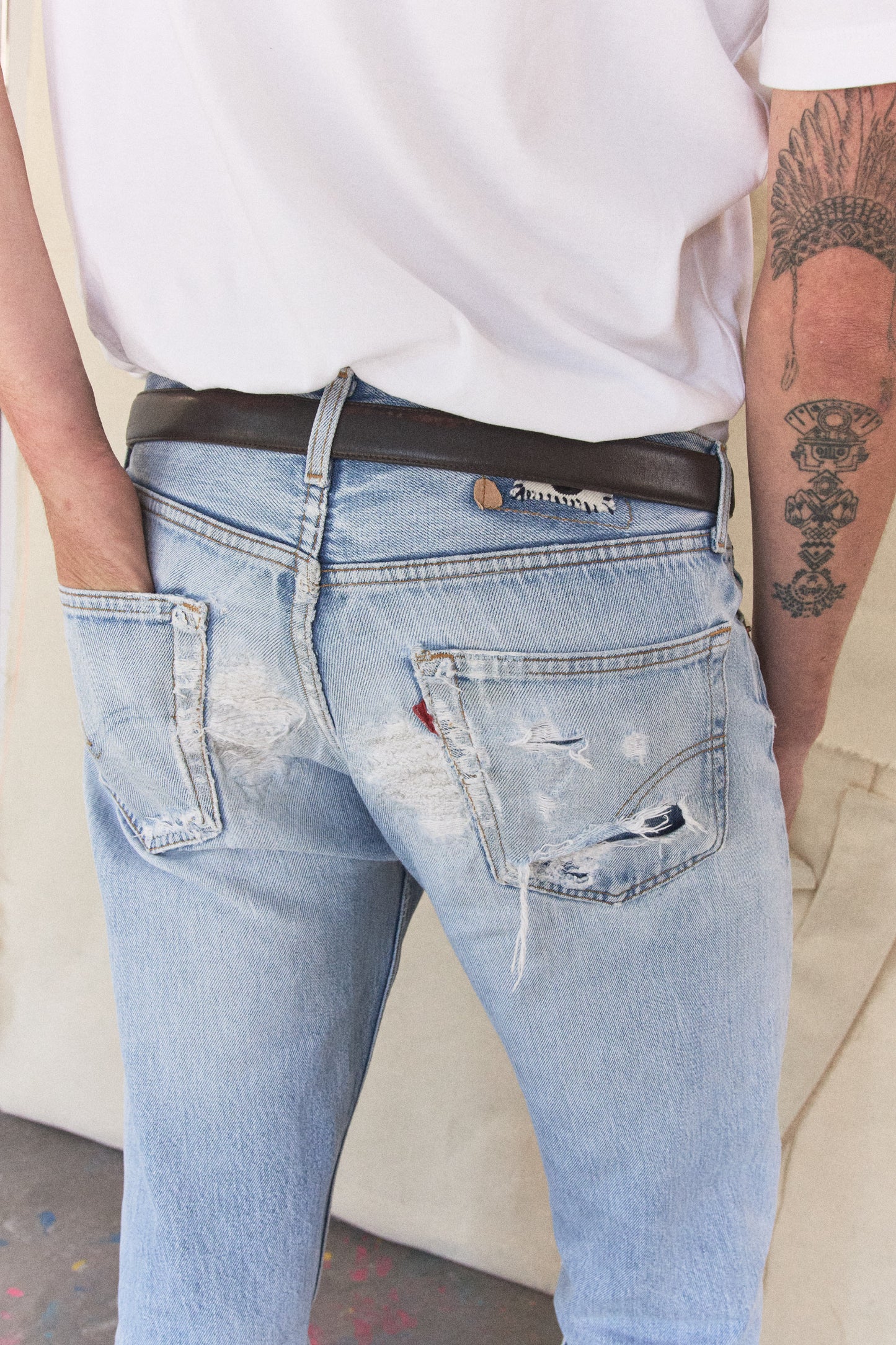 1996 501 Levi's reworked grunge effect 2 (unisexe)