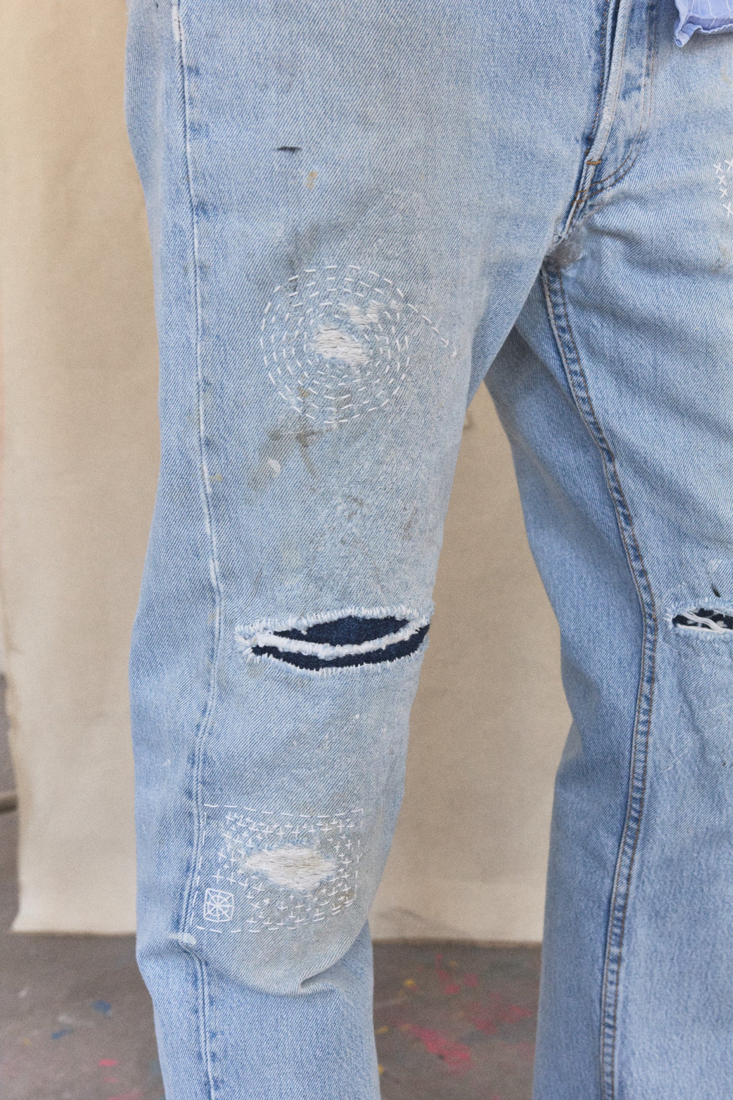 1995 501 Levi's sashiko and boro repaired (unisexe)